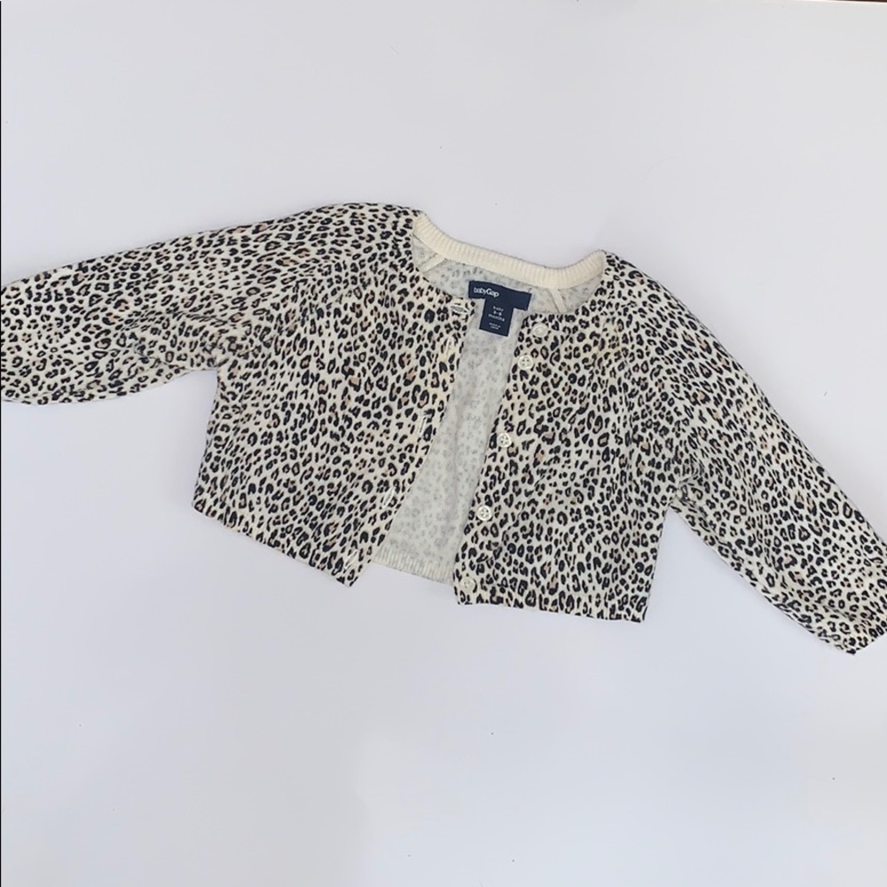 BabyGap leopard crop cardigan 3-6 months